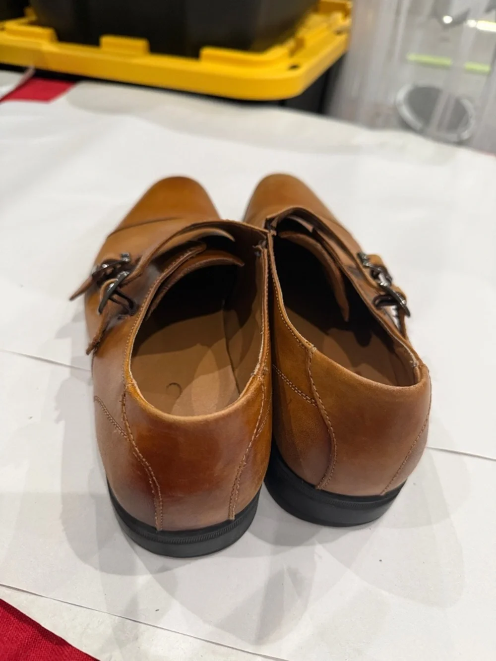 Aldo Tan Double Monk Strap Leather Oxfords